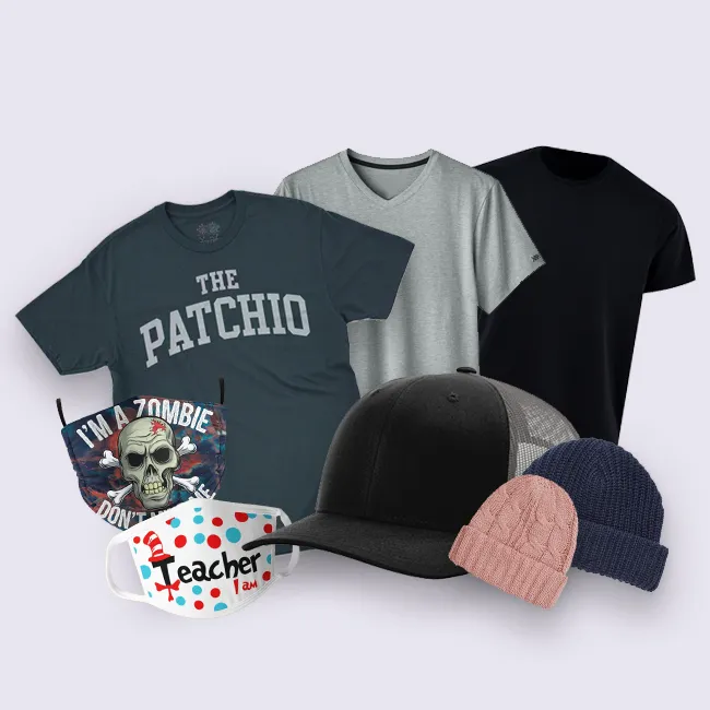 Custom T-shirts Caps Masks Designs